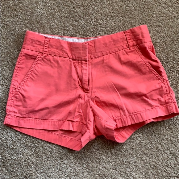 J. Crew 3” Chino Shorts - Coral - Size 0 - Picture 1 of 2